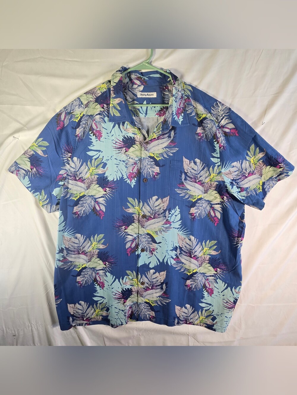 Tommy Bahama Blue Tropical Floral Camp Shirt